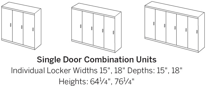 Modular Lockers Single Door Combination Units